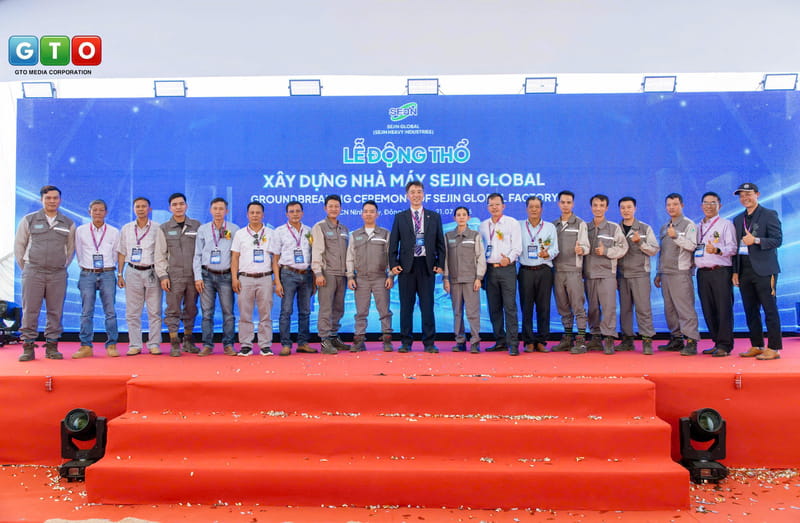 Ban lãnh đạo Tập đoàn Sejin cùng các đơn vị đồng hành tại Lễ động thổ Nhà máy Sejin Global.